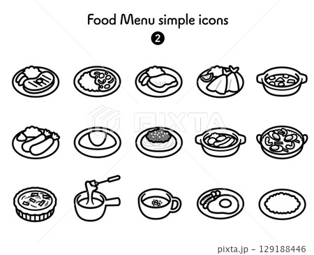 洋食のシンプルアイコン集 129188446