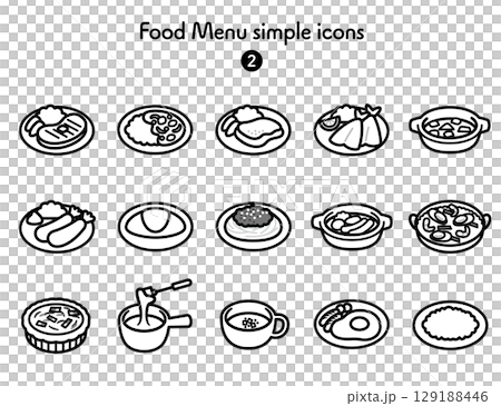 西餐簡單圖標集 129188446