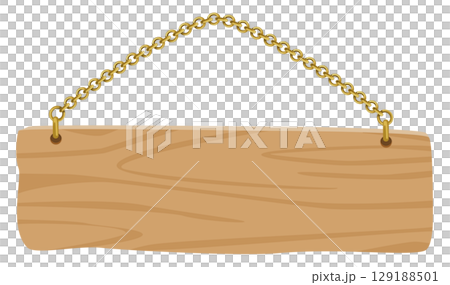 Simple wooden hanging sign vector material | Store and guide illustration | Oak material style Simple wooden hanging sign vector material | Store and guide illustration | Oak material style 129188501