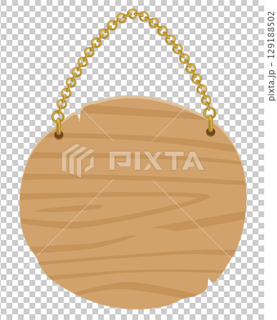 簡單的木質吊牌向量素材 | 店鋪與導視插畫 | 橡木材質風格 129188502