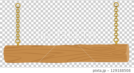 Simple wooden hanging sign vector material | Store and guide illustration | Oak material style 129188508