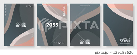 Abstract modern vector geometric background set in grey colors. A4 resolution cover design template Abstract modern vector geometric background set in grey colors. A4 resolution cover design template 129188620