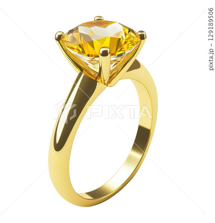 Golden Ring with Brilliant 129189506