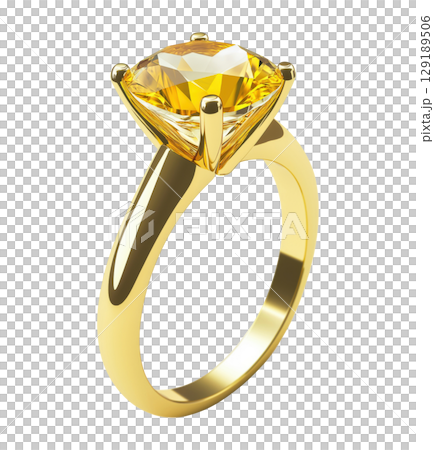 Golden Ring with Brilliant Golden Ring with Brilliant 129189506