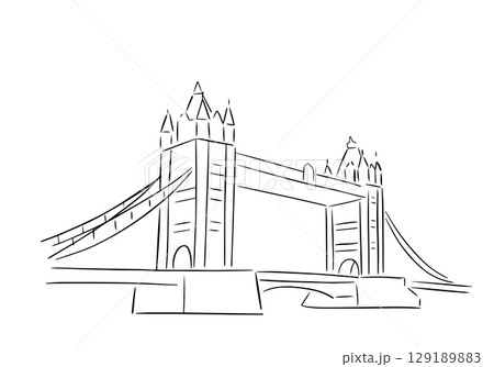 Tower Bridge in London sketch. Video clip with alpha channel. Tower Bridge in London sketch. Video clip with alpha channel. 129189883