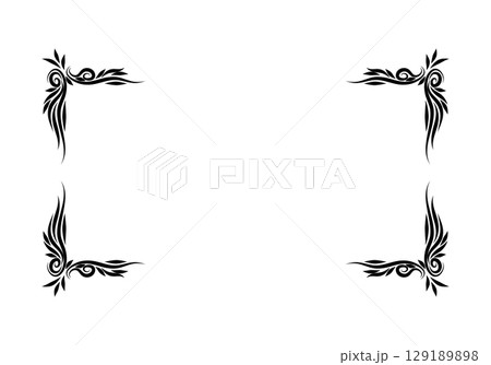 Growing floral corner border animation. Video clip with alpha channel. 129189898
