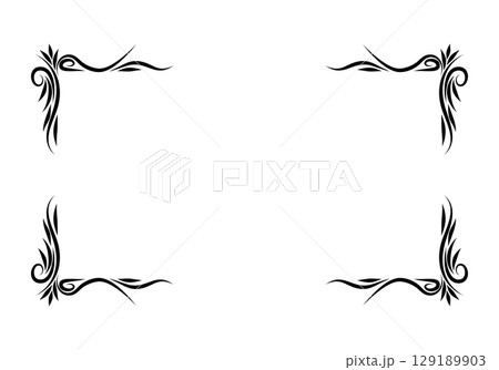 Growing floral corner border animation. Video clip with alpha channel. 129189903