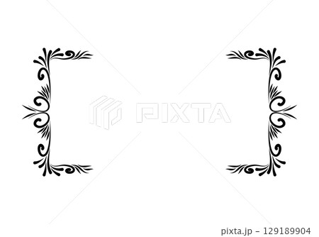 Growing floral corner border animation. Video clip with alpha channel. 129189904