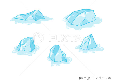 Melting glaciers and ocean raising sea level 129189950