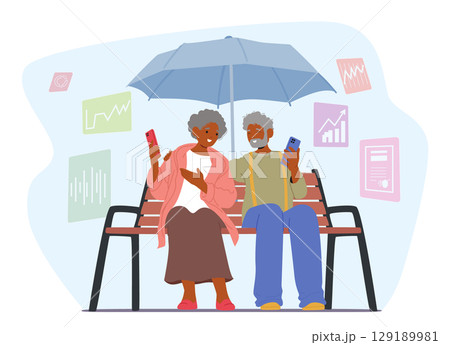 Senior couple caring for pension calculating retirement savings planning financial investment profit Senior couple caring for pension calculating retirement savings planning financial investment profit 129189981