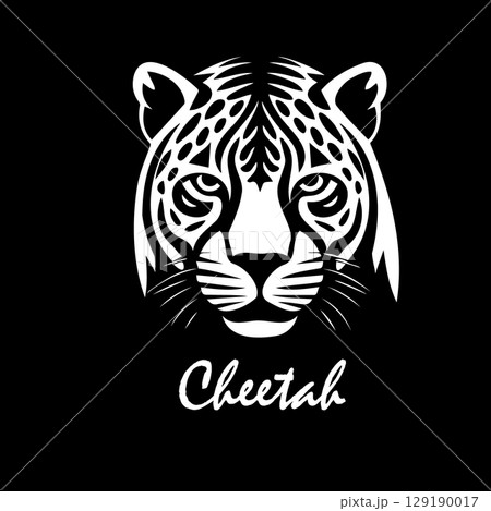 Cheetah head on black background. hand drawing. Not AI, Vector illustration Cheetah head on black background. hand drawing. Not AI, Vector illustration 129190017