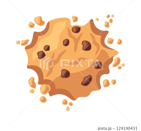 Homemade bitten chocolate chip cookie 129190431