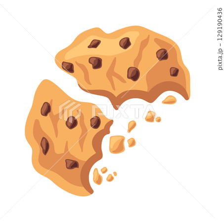 Cartoon chocolate chip cookie confectionery 129190436