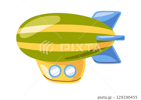 Blimp flying travel transport cartoon Blimp flying travel transport cartoon 129190455