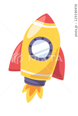 Space shuttle in flight cartoon 129190456