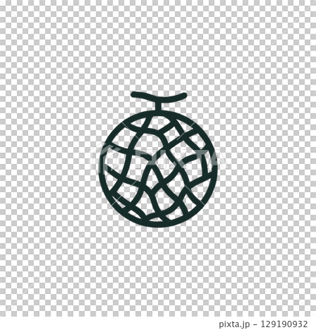 甜瓜線描圖標，材料，無背景，插圖，水果 129190932