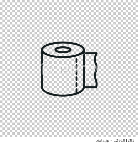 Toilet paper line icon, material, no background, illustration, daily necessities 129191293