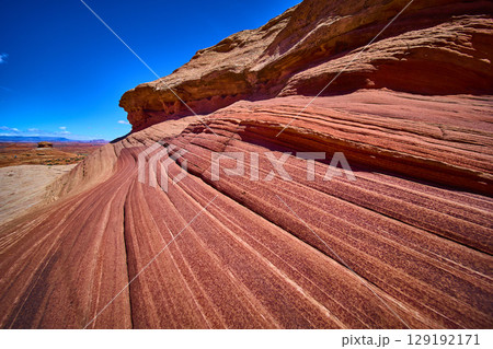 Vivid Sandstone Striations and Red Rock Formations Beehive Trail Arizona 129192171