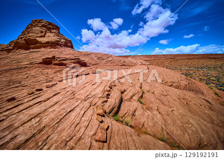 Red Sandstone Formations and Striated Desert Rock Beehive Trail Arizona Red Sandstone Formations and Striated Desert Rock Beehive Trail Arizona 129192191