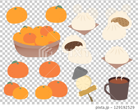 冬のあったか食べ物イラストセット 129192529
