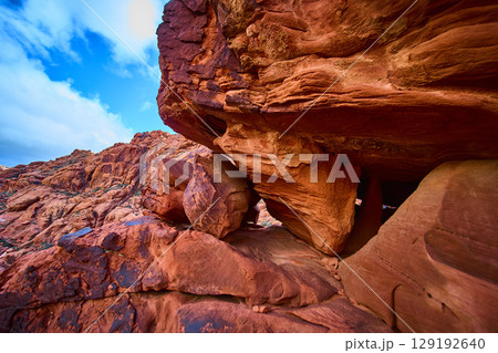 Red Rock Canyon Desert Landscape Eye-Level View 129192640