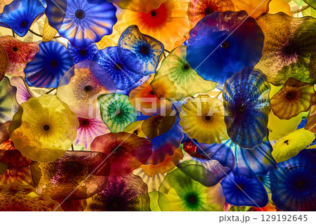 Vibrant Glass Sculptures in Motion at Eye Level 129192645