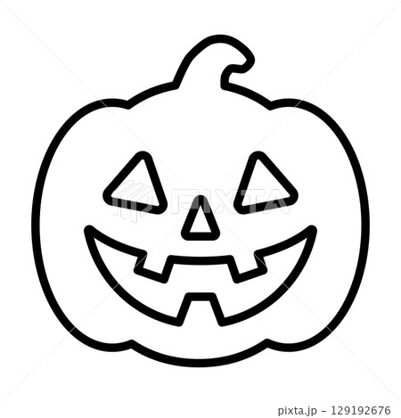 ジャックオーランタンの線画アイコン 129192676