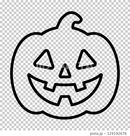 ジャックオーランタンの線画アイコン 129192676