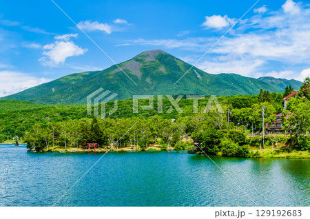 長野 白樺湖と蓼科山 129192683