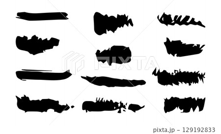 Brushes and elements for notes highlighting text. Vector illustration. Brushes and elements for notes highlighting text. Vector illustration. 129192833