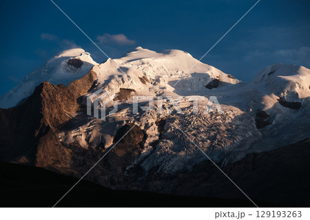 High altitude glacier and snow capped mountain in Sichuan, China High altitude glacier and snow capped mountain in Sichuan, China 129193263