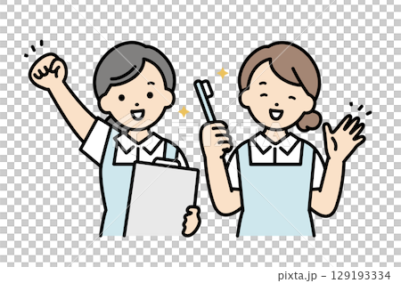 2人の歯科助手のベクターイラスト素材 2人の歯科助手のベクターイラスト素材 129193334
