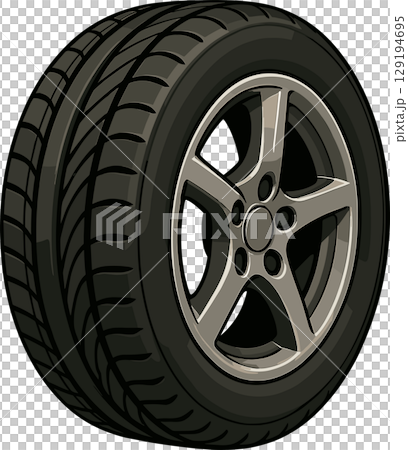 車のタイヤのイラスト 129194695