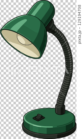 緑の卓上電気スタンドのイラスト 129194708