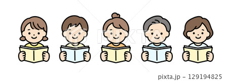 楽しく学習をする子供たちのイラスト素材 129194825
