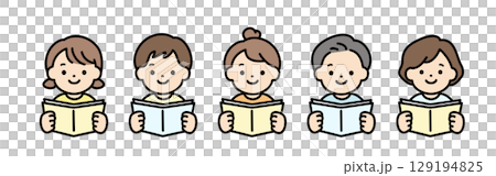 楽しく学習をする子供たちのイラスト素材 129194825