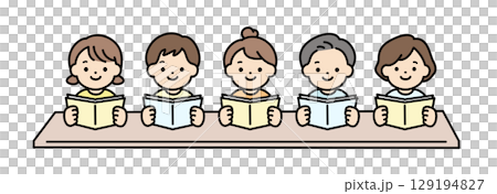 楽しく学習をする子供たちのイラスト素材 129194827
