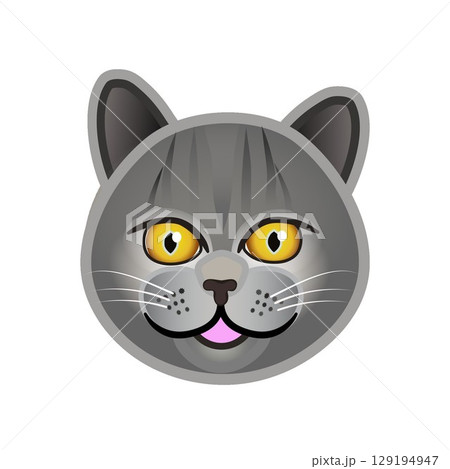 ブリティッシュショートヘアーの顔のイラスト 129194947