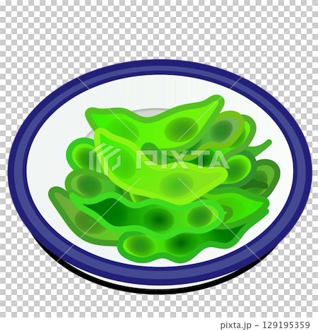 皿に乗った枝豆のイラスト 129195359