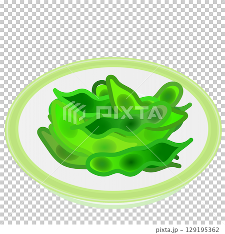 盤子上的毛豆插圖 129195362