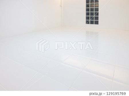 Empty room with tile floor suit for background. Empty room with tile floor suit for background. 129195769