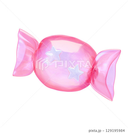 ぷっくりシール風3Dイラスト　キャンディー 129195984