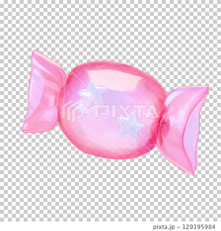 ぷっくりシール風3Dイラスト　キャンディー 129195984