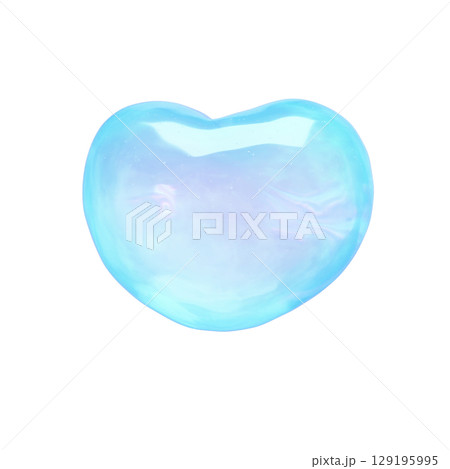 ぷっくりシール風3Dイラスト　ハート 129195995