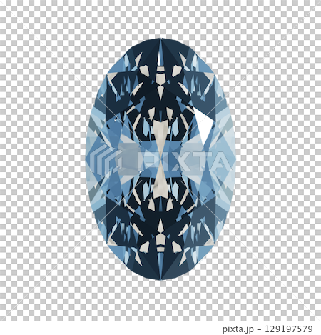 橢圓形切割鑽石 1 129197579