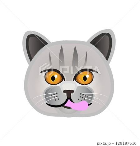 ブリティッシュショートヘアーの顔のイラスト ブリティッシュショートヘアーの顔のイラスト 129197610