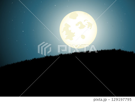 Starry Night Full Moon stock illustration 129197795