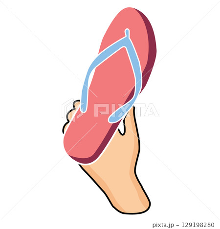 Illustration of a Slipper in Hand. Hitting gestures. 129198280