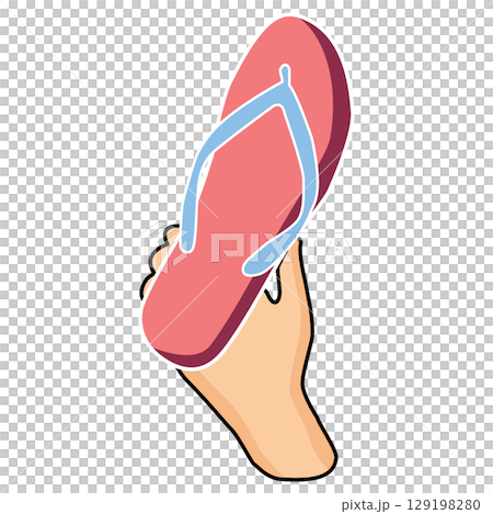 Illustration of a Slipper in Hand. Hitting gestures. 129198280