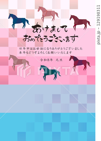 午 年賀状 干支 背景 午 年賀状 干支 背景 129198311